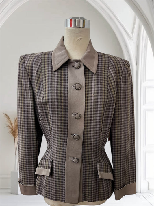 1940 1950 Vintage Lilli Anne Style Two Tone Gabardine Jacket