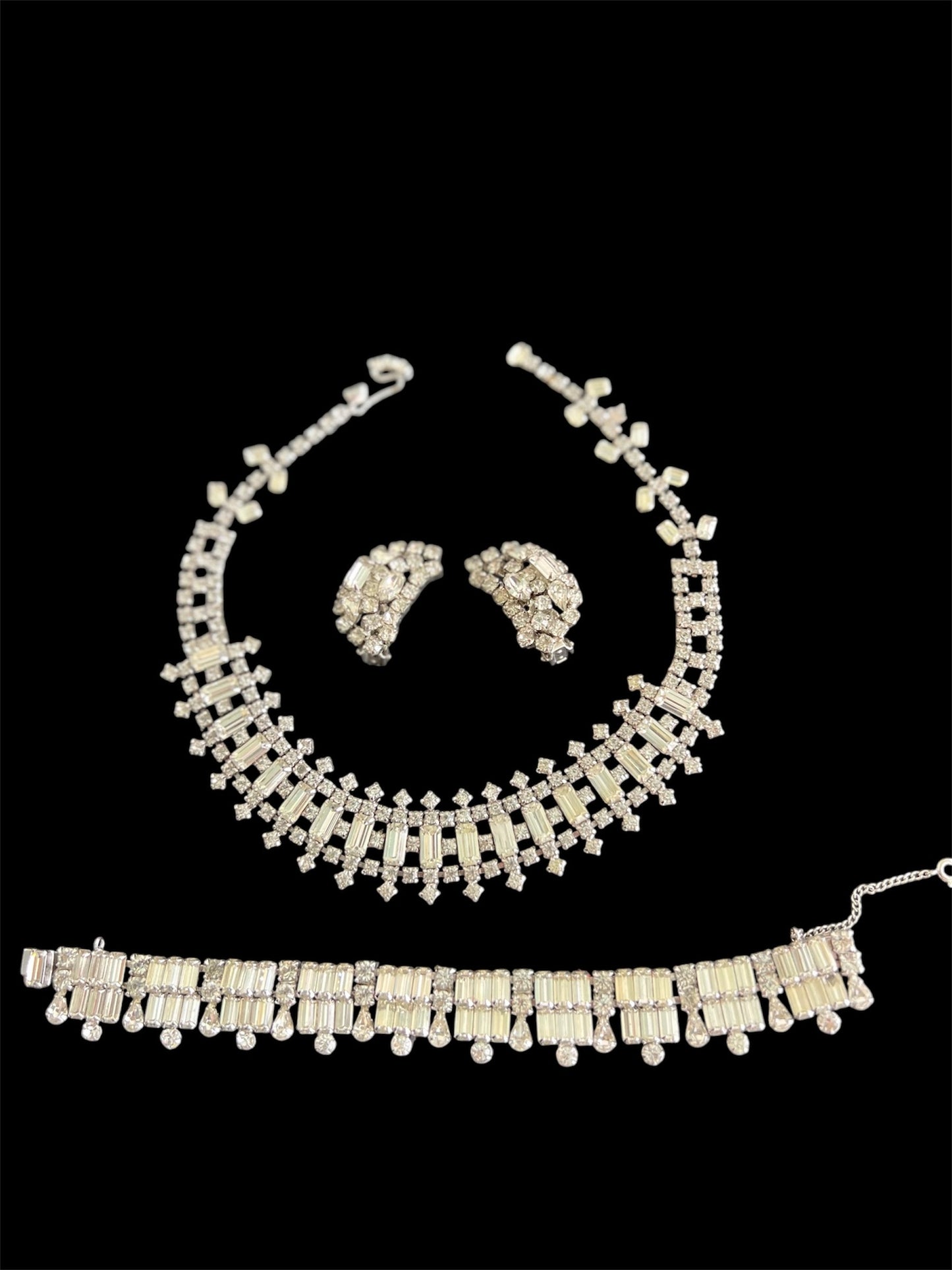 SOLD! 1950 Vintage 4 Piece Kramer Parure Set Necklace Bracelet Earrings Gorgeous Beautiful Perfect