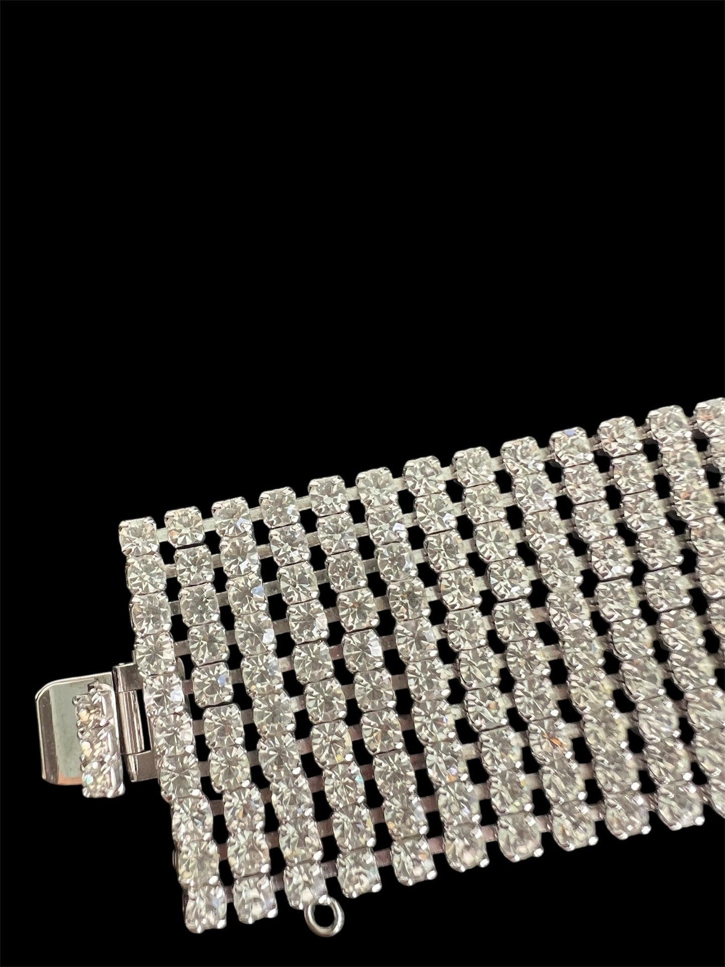 1950 Vintage 10 Row Rhinestone Bracelet Gorgeous Beautiful Perfect