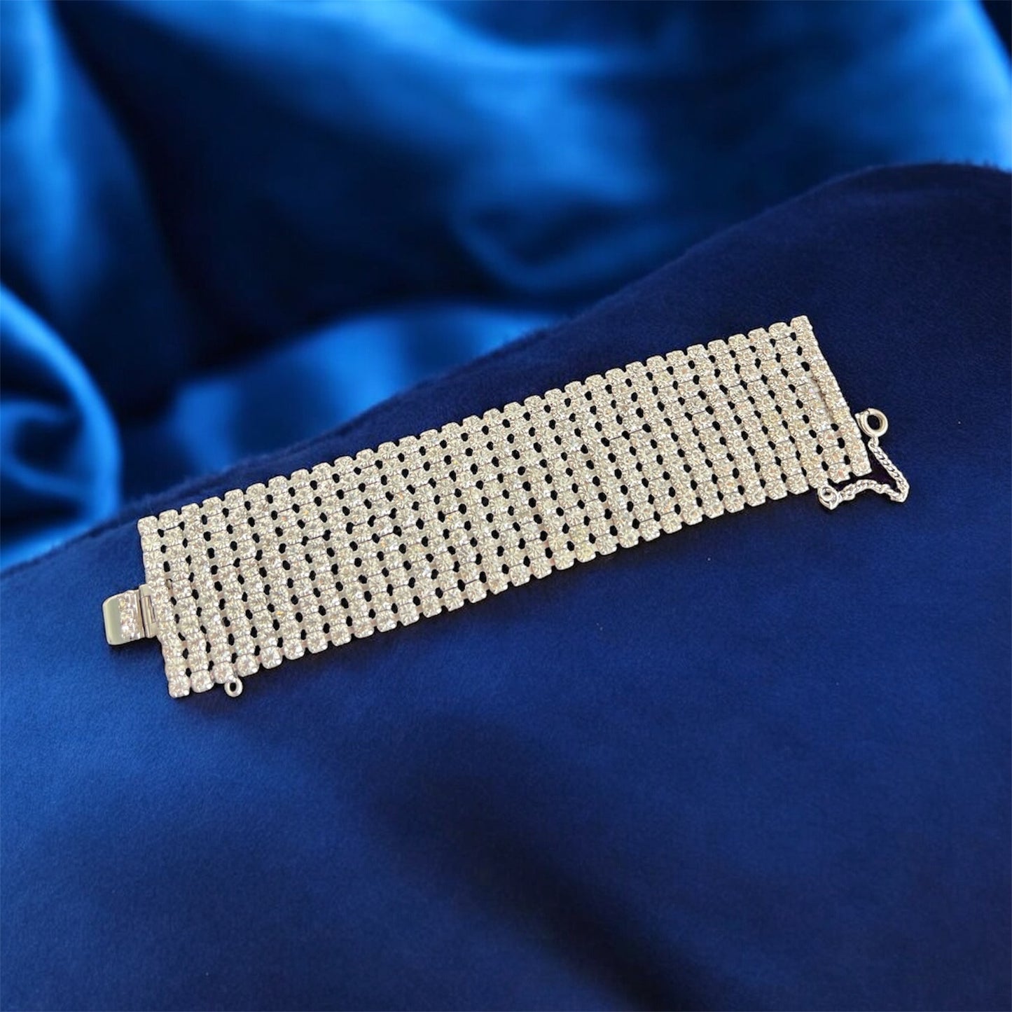 1950 Vintage 10 Row Rhinestone Bracelet Gorgeous Beautiful Perfect