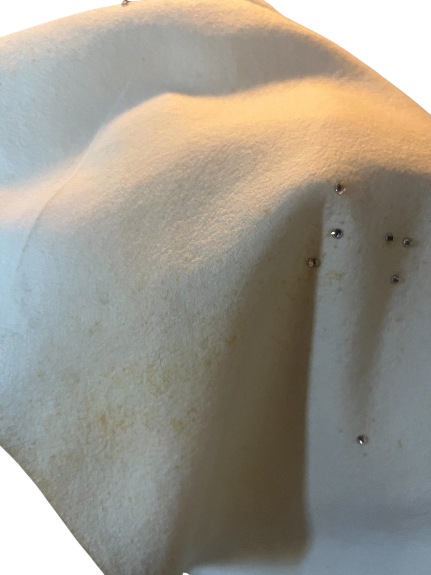 SOLD! 1950's Vintage Christmas Circular Cream Skirt with Xmas Tree Appliques and Rhinestones