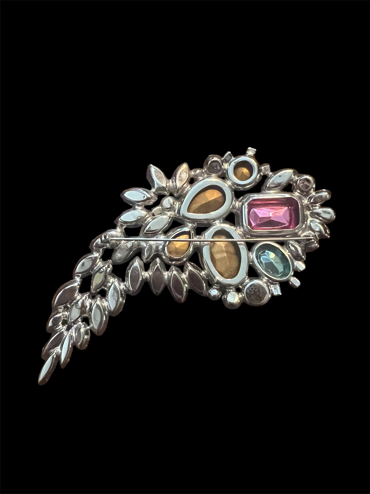 1950 Vintage Pastel Fruit Salad Huge Possibly Juliana Rhinestone Brooch Perfect