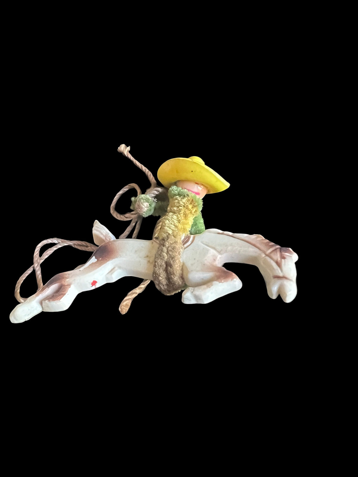 1940's Rare Novelty Cowboy On Bucking Bronco Horse Brooch Pin