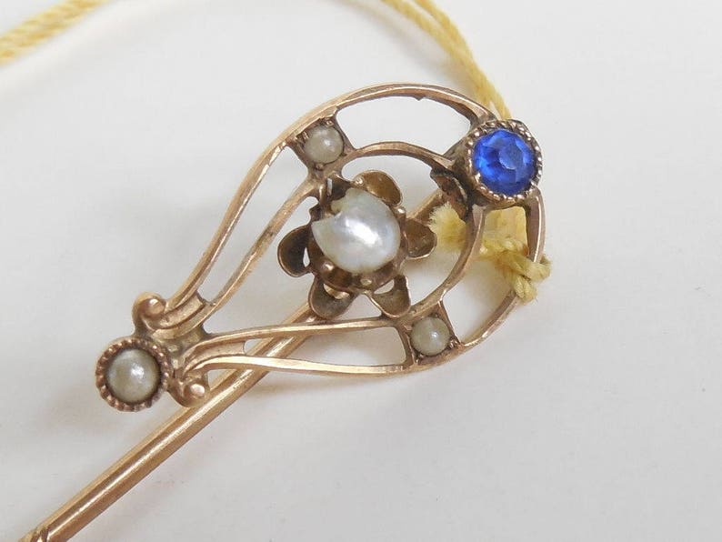 VTG 1920 1930 Art Deco Antique 14K Gold Stick Pin Lapel Pin Seed Pearl –  Vintage Blue Moon