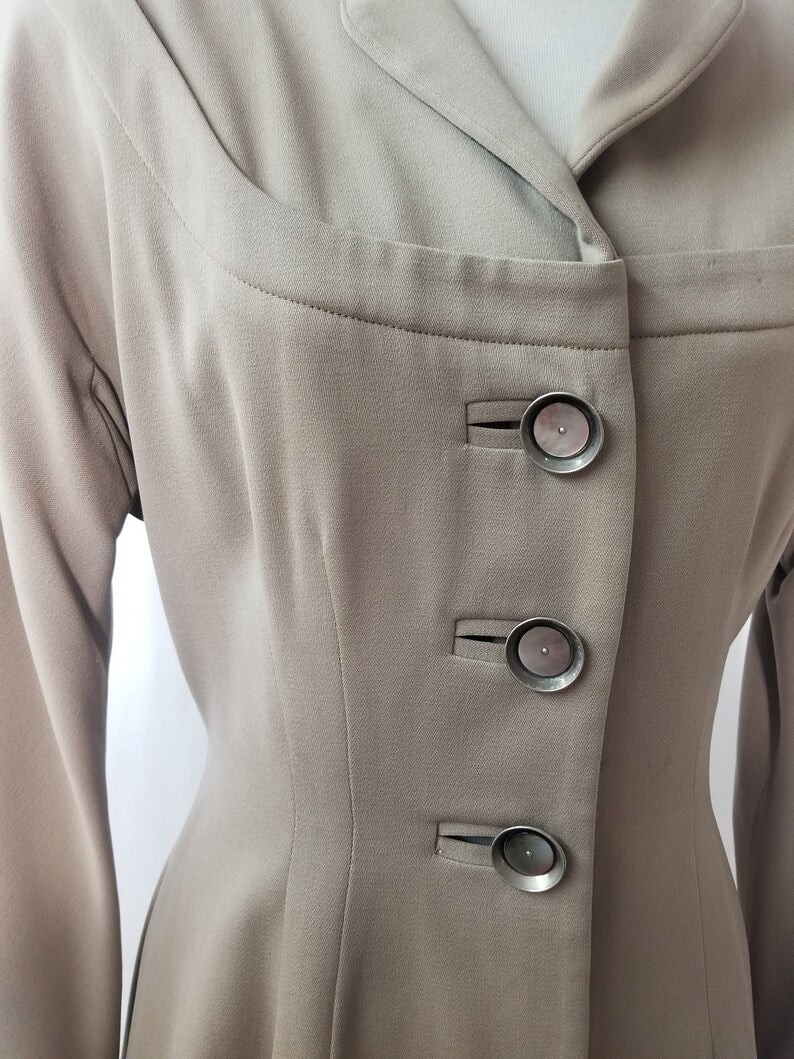 1940's Vintage Camel Beige Gabardine Jacket