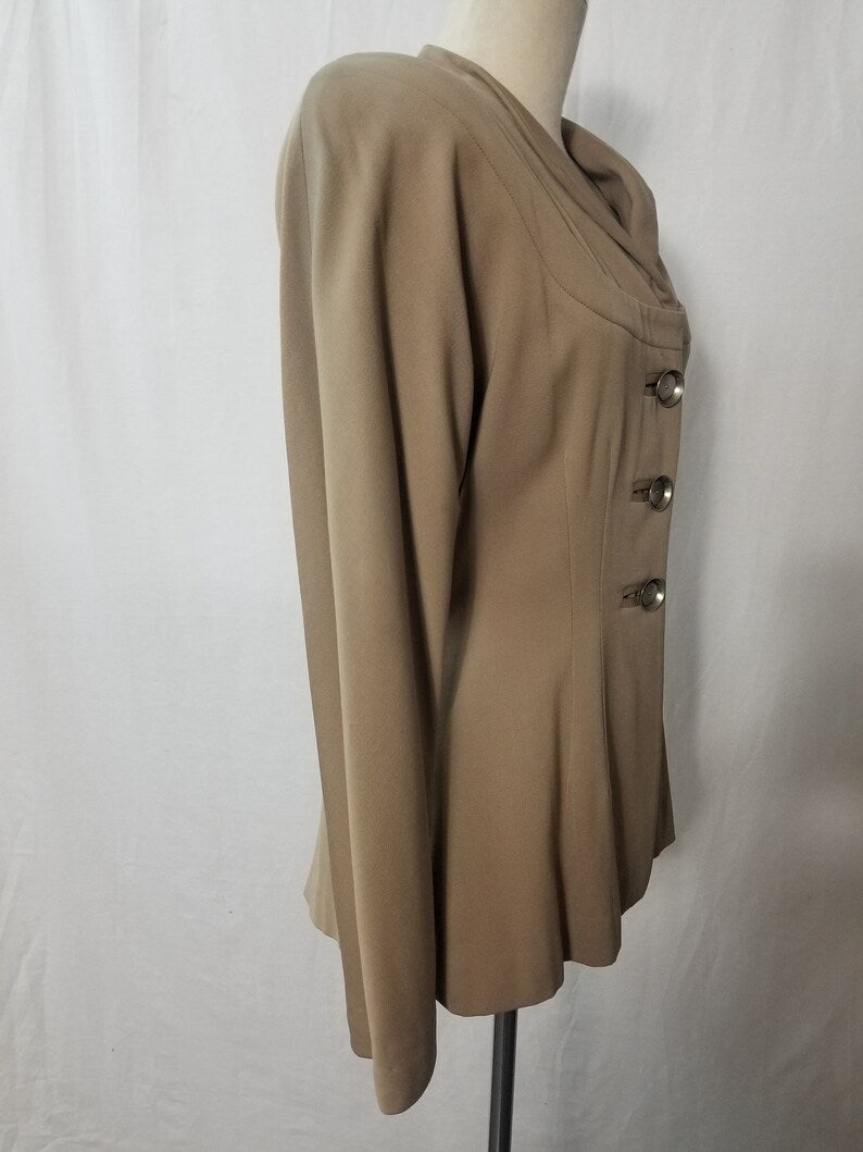 1940's Vintage Camel Beige Gabardine Jacket