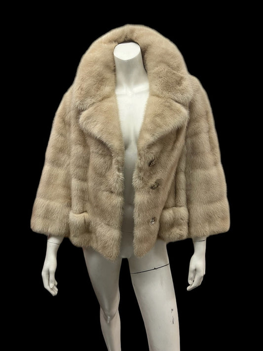 1950 Vintage Creamy Mink Evening Jacket Perfect