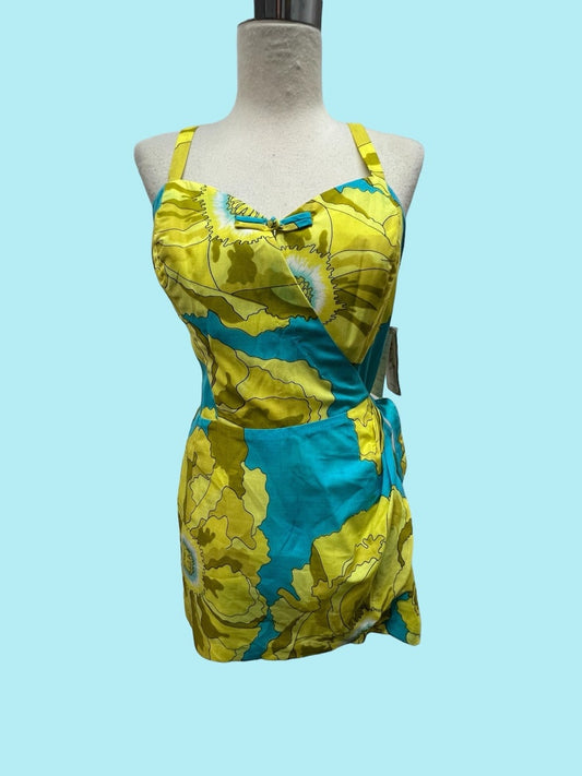 1950 1960 Vintage Paradise Hawaii Swimsuit Romper Size 14