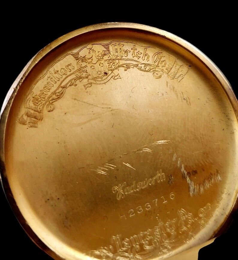 SOLD! Hamilton 1940's 14k Yellow Gold Pocket Watch Grade 917 17J 3 Adj Positions Masonic Past Master