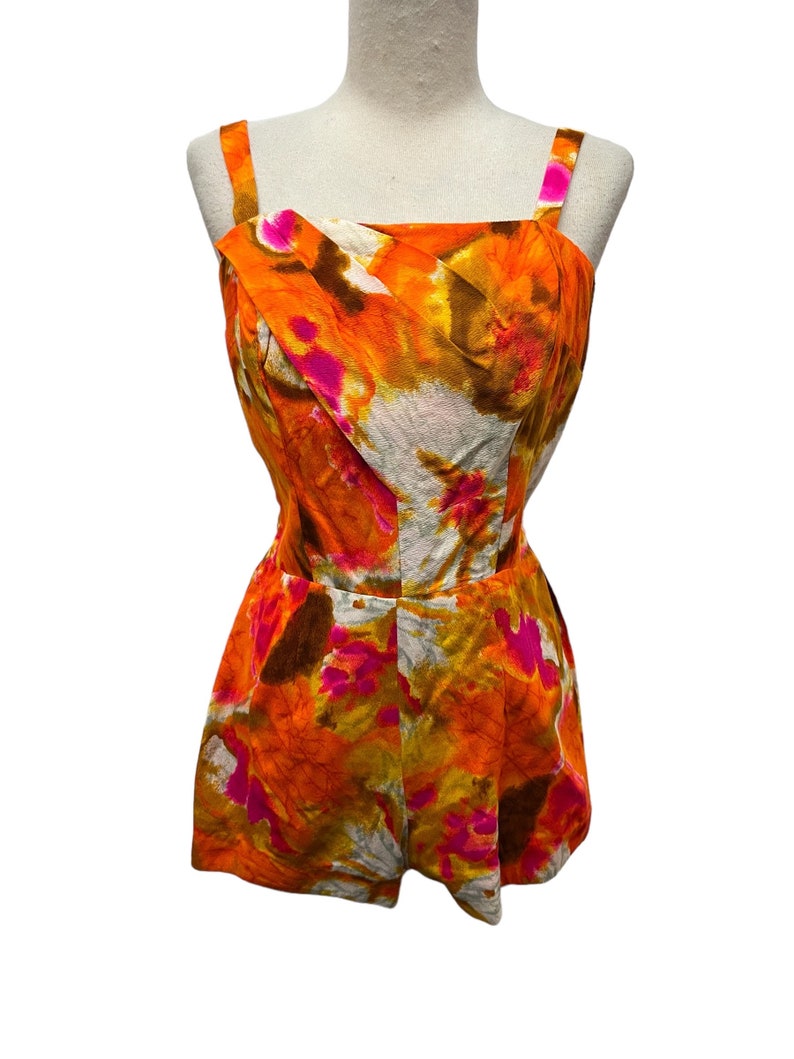 1950 1960 Vintage Paradise Hawaii Swimsuit Romper Large Size 14