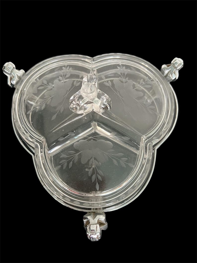 1930 Rare Art Deco Chrome and Glass Weeping Woman Antique Farber ware Condiment Serving Bowl