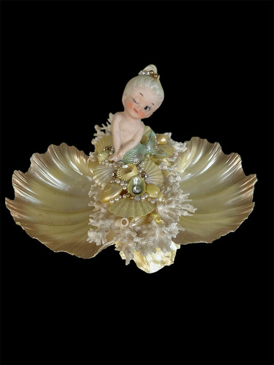 SOLD! JUST ARRIVED! 1950 Vintage Rare Mermaid Shell Dish So Perfect