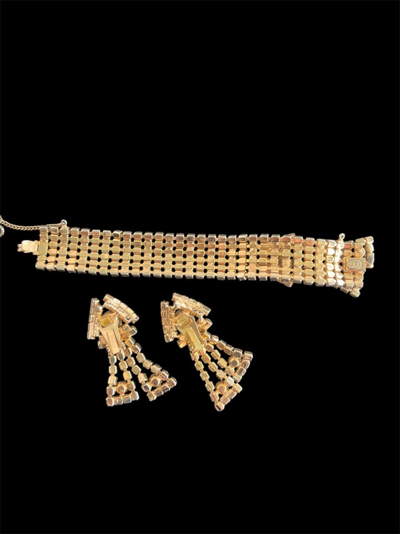 1950 Vintage Rare Hobe Bracelet and Earrings Set Gorgeous Beautiful Perfect