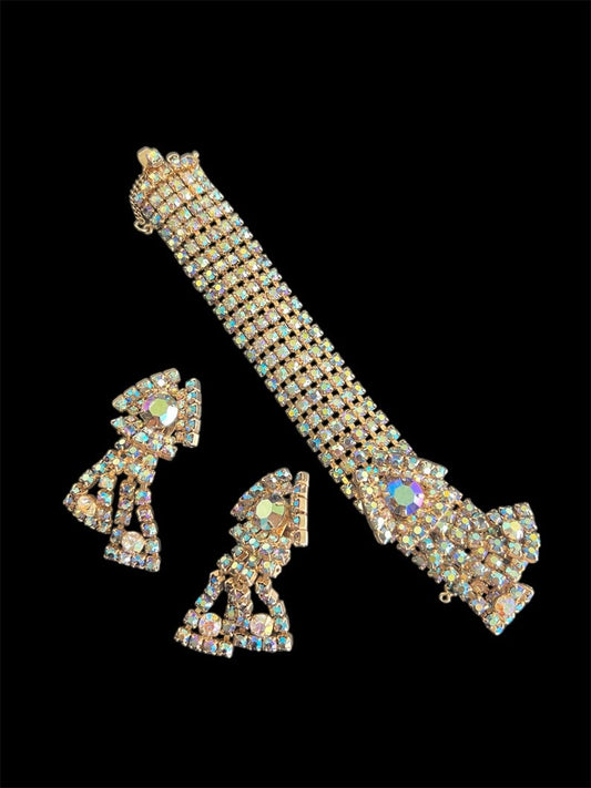 1950 Vintage Rare Hobe Bracelet and Earrings Set Gorgeous Beautiful Perfect
