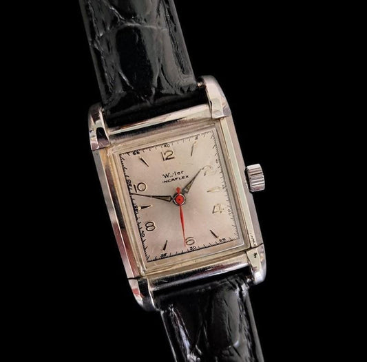RARE Vintage 1940's Wyler Rectangular Mechanical Watch Deco Swing Classic