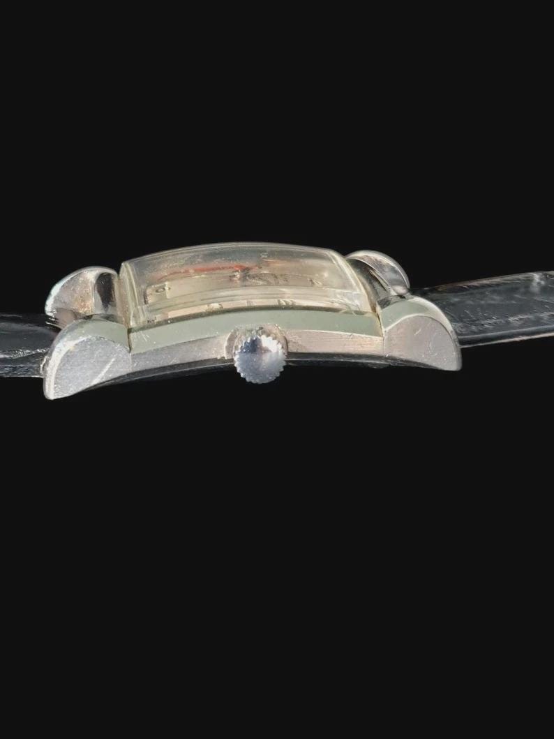 RARE Vintage 1940's Wyler Rectangular Mechanical Watch Deco Swing Classic