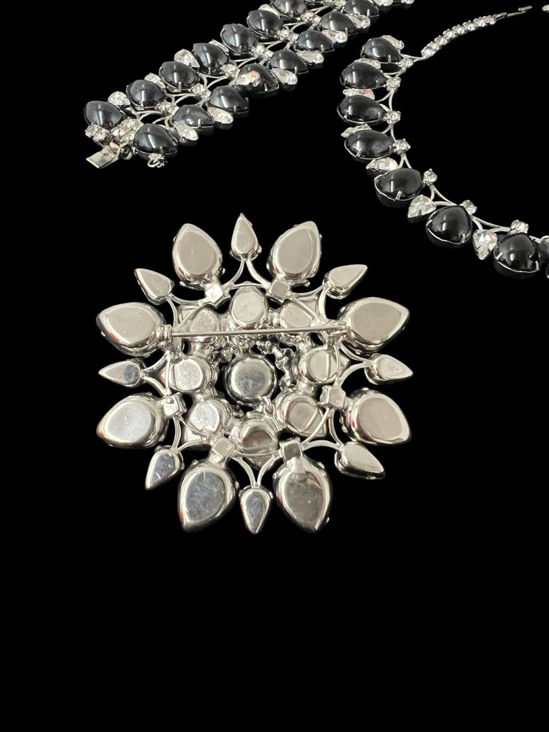 SALE!! 1950 Vintage Rare Weiss Parure Set Necklace Bracelet Earrings Brooch Set Gorgeous Beautiful Perfect