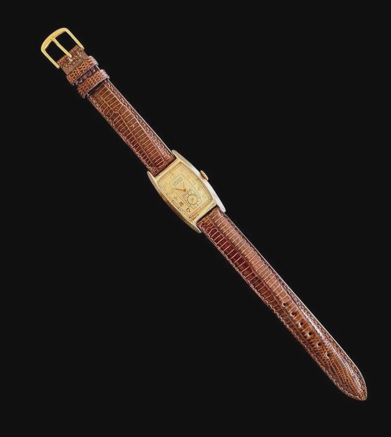 Antique Vintage 1940's Gruen Curvex 10K GF Watch Dapper Swing