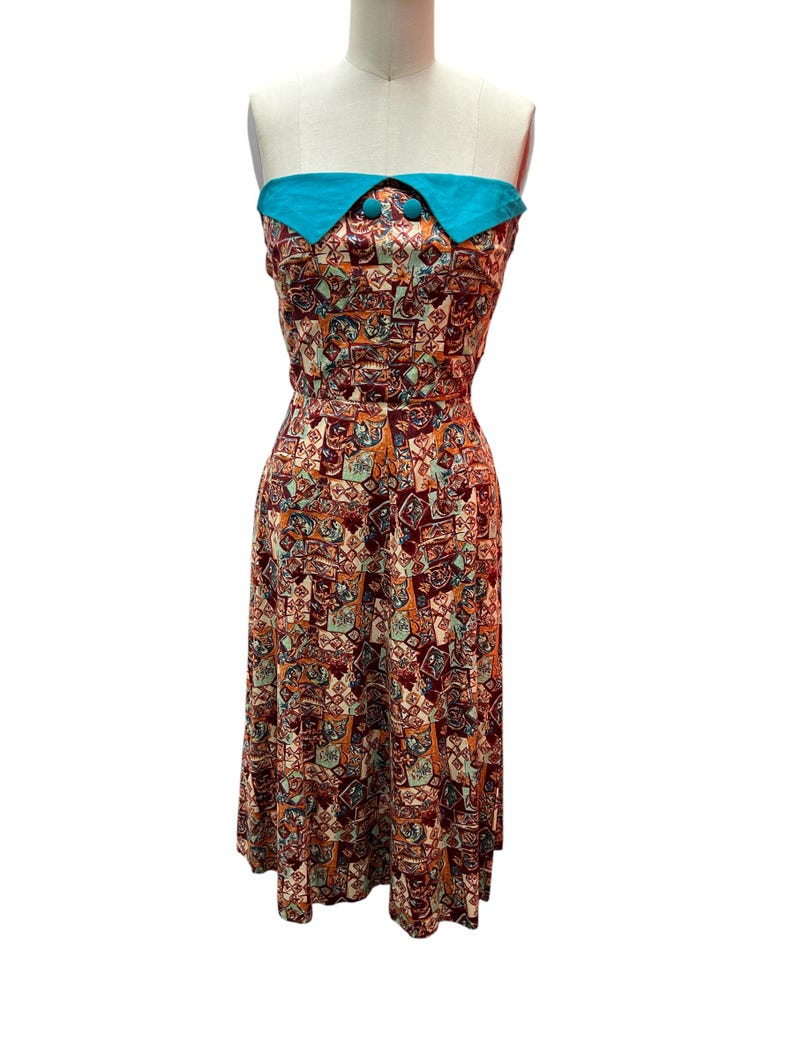SALE!! 1950 1960 Vintage Hawaiian Print Cotton Dress with Matching Bolero Summer Dress