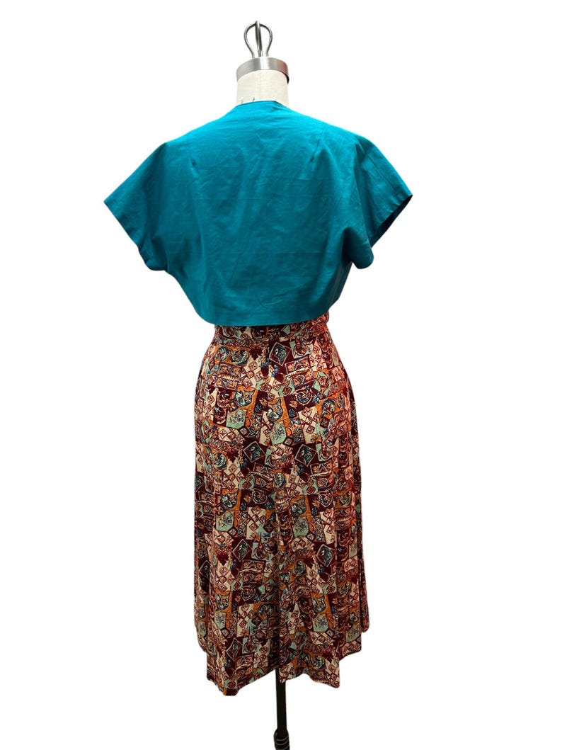 SALE!! 1950 1960 Vintage Hawaiian Print Cotton Dress with Matching Bolero Summer Dress