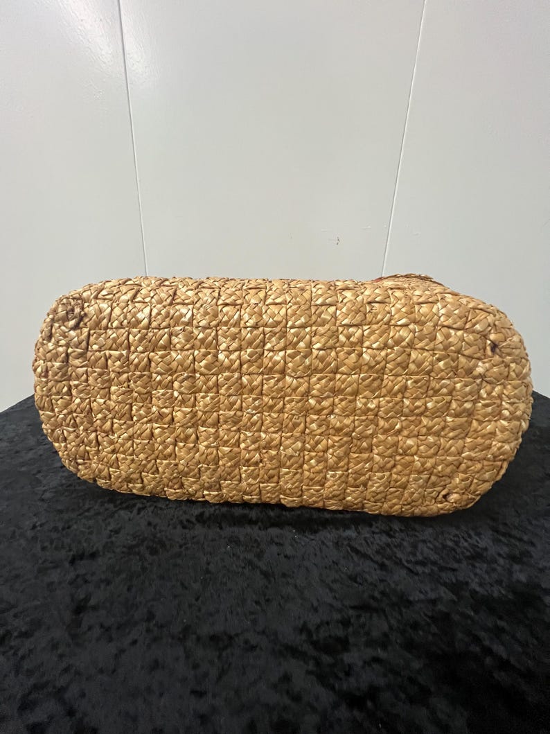 SALE!! 1950's Straw Basket Large Tote Purse Excellent