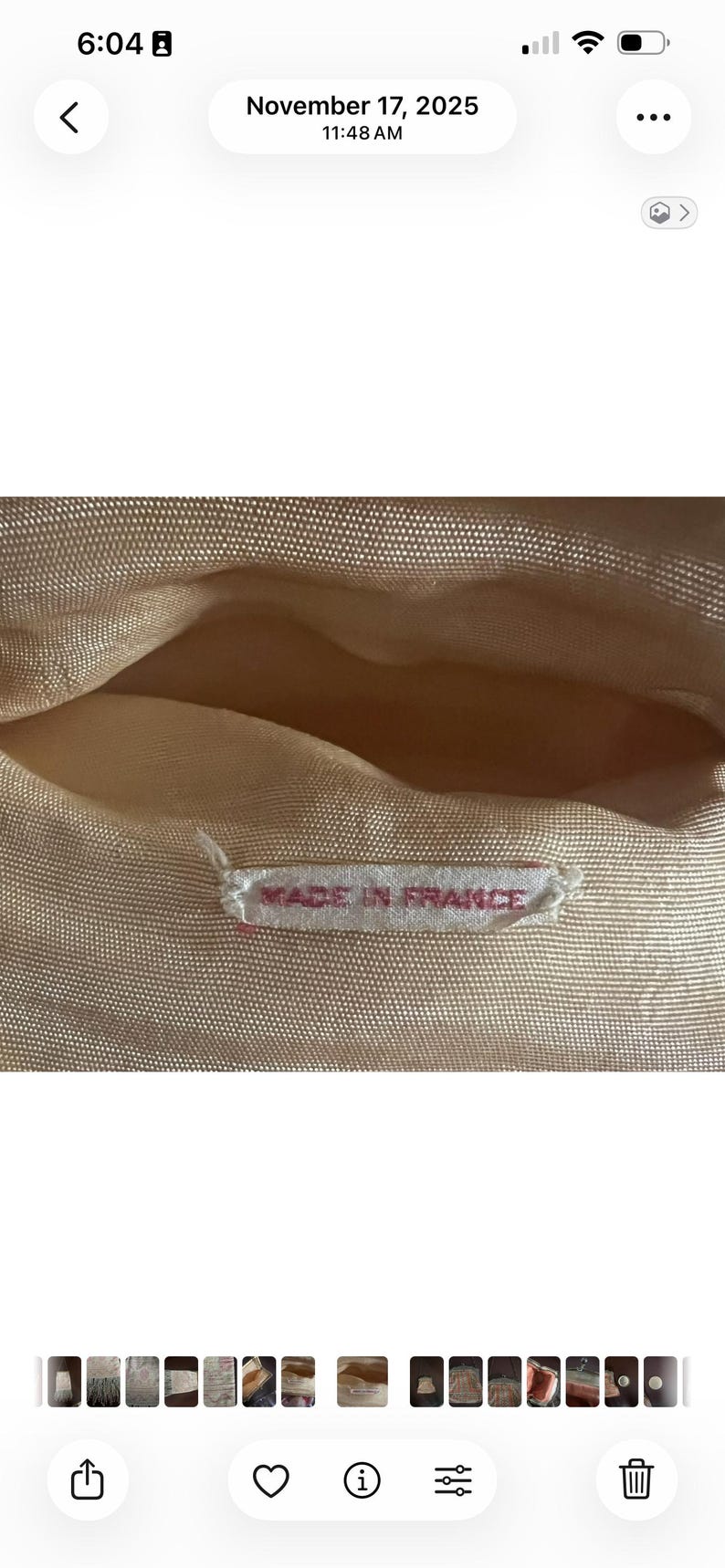 Antique 1920's Made in France Rare Beaded Rose Pink & White Design Evening Purse