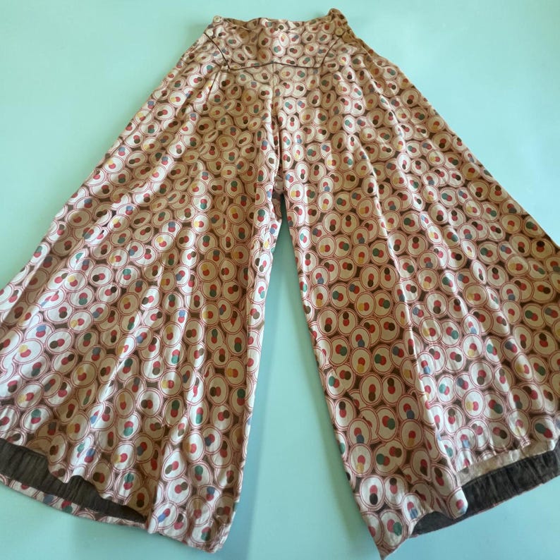 1930's Very Rare Wide Leg Beach Pajama Pants.