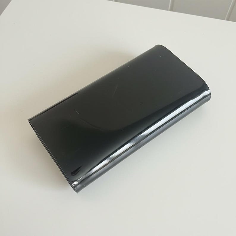 Original Rare Shape Vintage 1950 Rosenfeld Lucite Clutch Black Purse