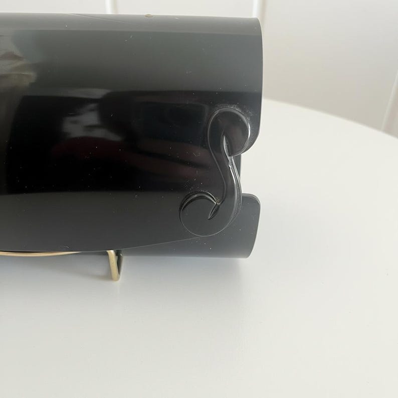 Original Rare Shape Vintage 1950 Rosenfeld Lucite Clutch Black Purse
