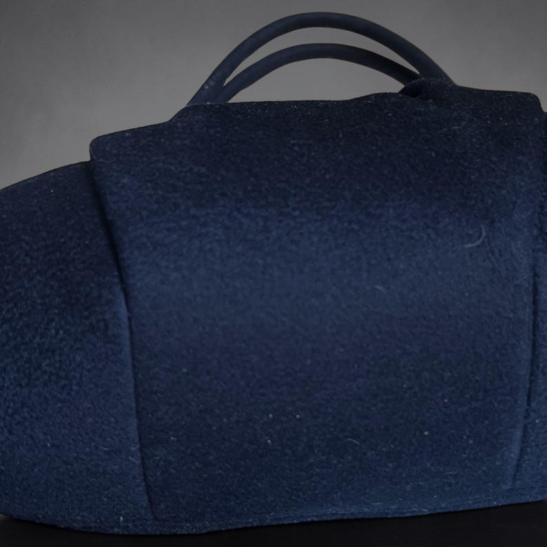1950's Original Bag By Josef Wool Navy Blue Evening Purse With Gold Plate Hinge Beautiful Condition