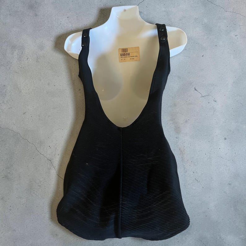 1950 1960 Vintage Double Knit Black Fabric With 5 Button Front
