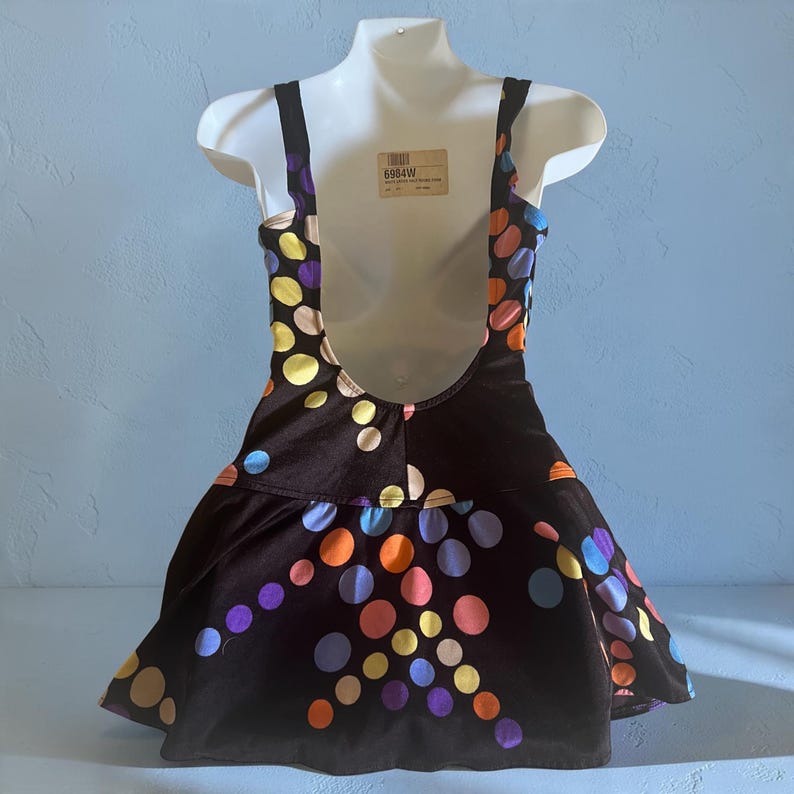 1960 1970 Vintage Size 12 Jantzen Black with Vibrant Polka Dots Swimsuit & Matching Hooded Jacket