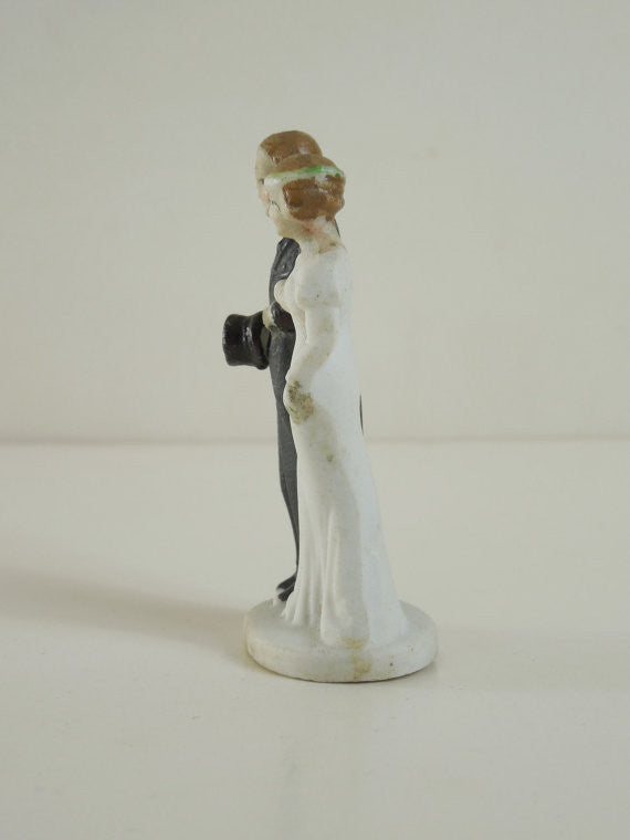 Vintage 1930 Art Deco Bride and Groom Wedding Cake Topper Made in Japan