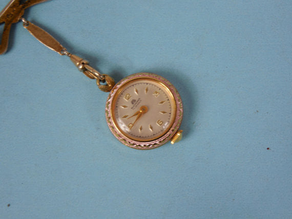SOLD! Antique Estate Art Deco 1900 - 1930 Bucherer 17Jewels Enamel Lapel Watch