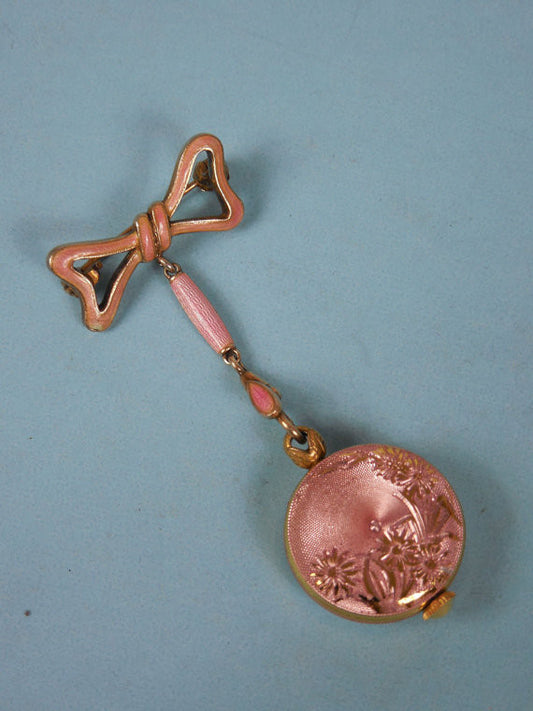 SOLD! Antique Estate Art Deco 1900 - 1930 Bucherer 17Jewels Enamel Lapel Watch